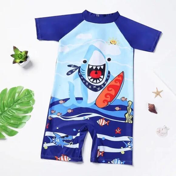 Boy’s “shark” swim suit L 5-8 - Picture 1 of 8